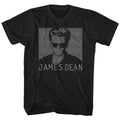 Black James Dean t-shirt featuring James Dean Striped Up Dean design