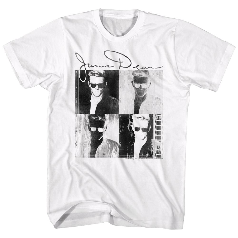 White James Dean t-shirt featuring James Dean 4 Play design
