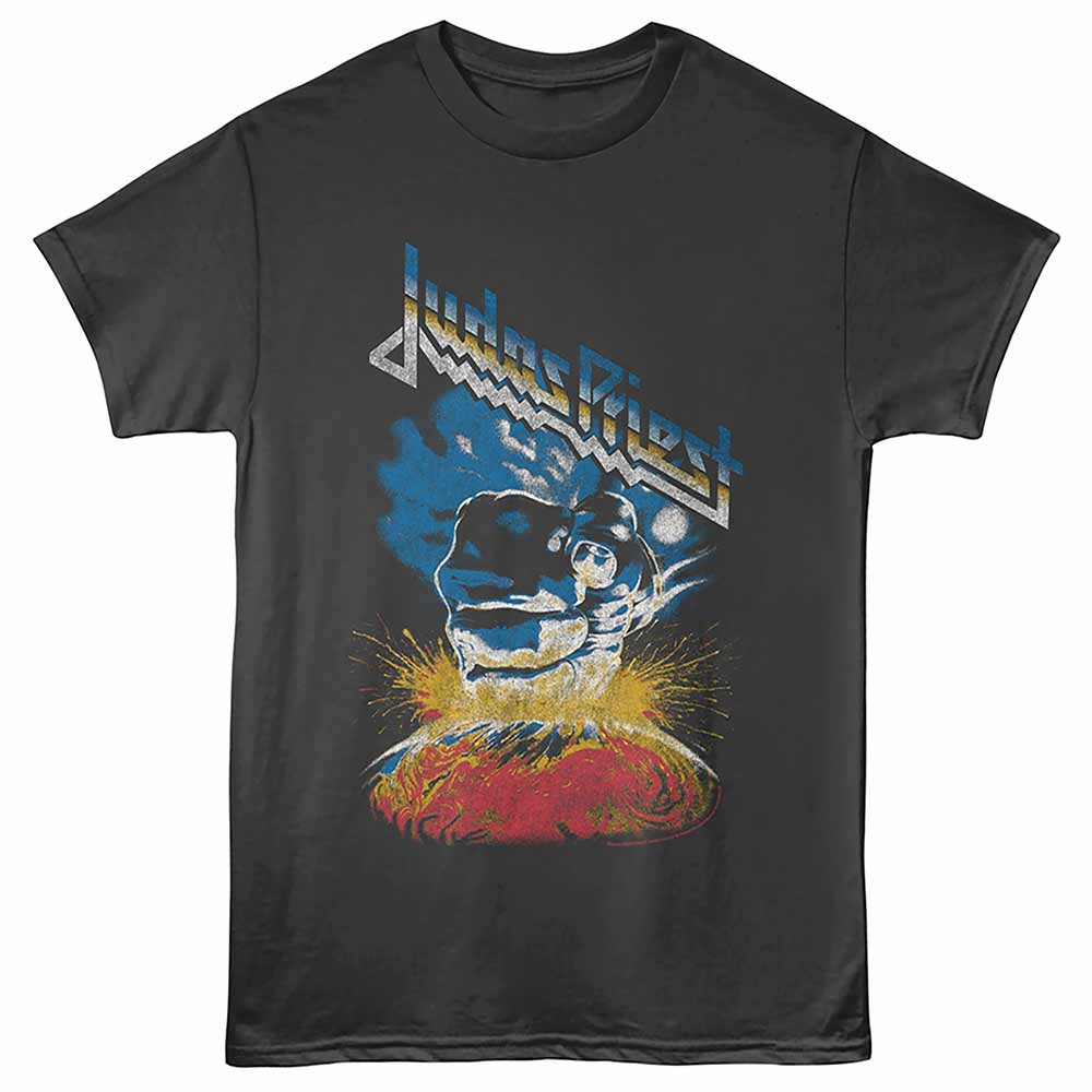 Smoke gray Judas Priest t-shirt featuring Judas Priest Ram It Down 1988 album design