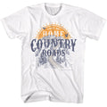 White John Denver t-shirt featuring John Denver Take Me Home Country Roads design