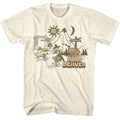 Natural John Denver t-shirt featuring John Denver Country Cabin And Lake design