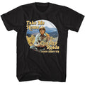 Black John Denver t-shirt featuring John Denver Circle Mountain Range design