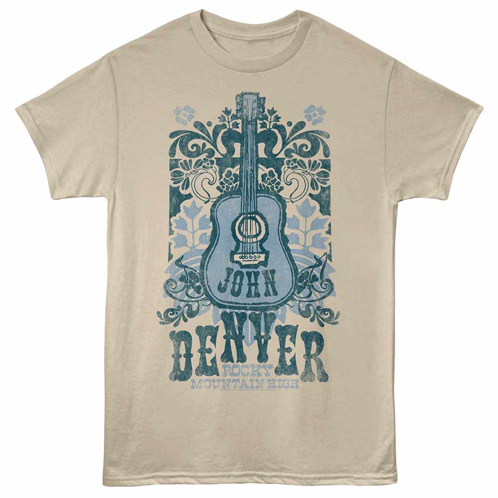 Sand John Denver t-shirt featuring a Blue Floral design