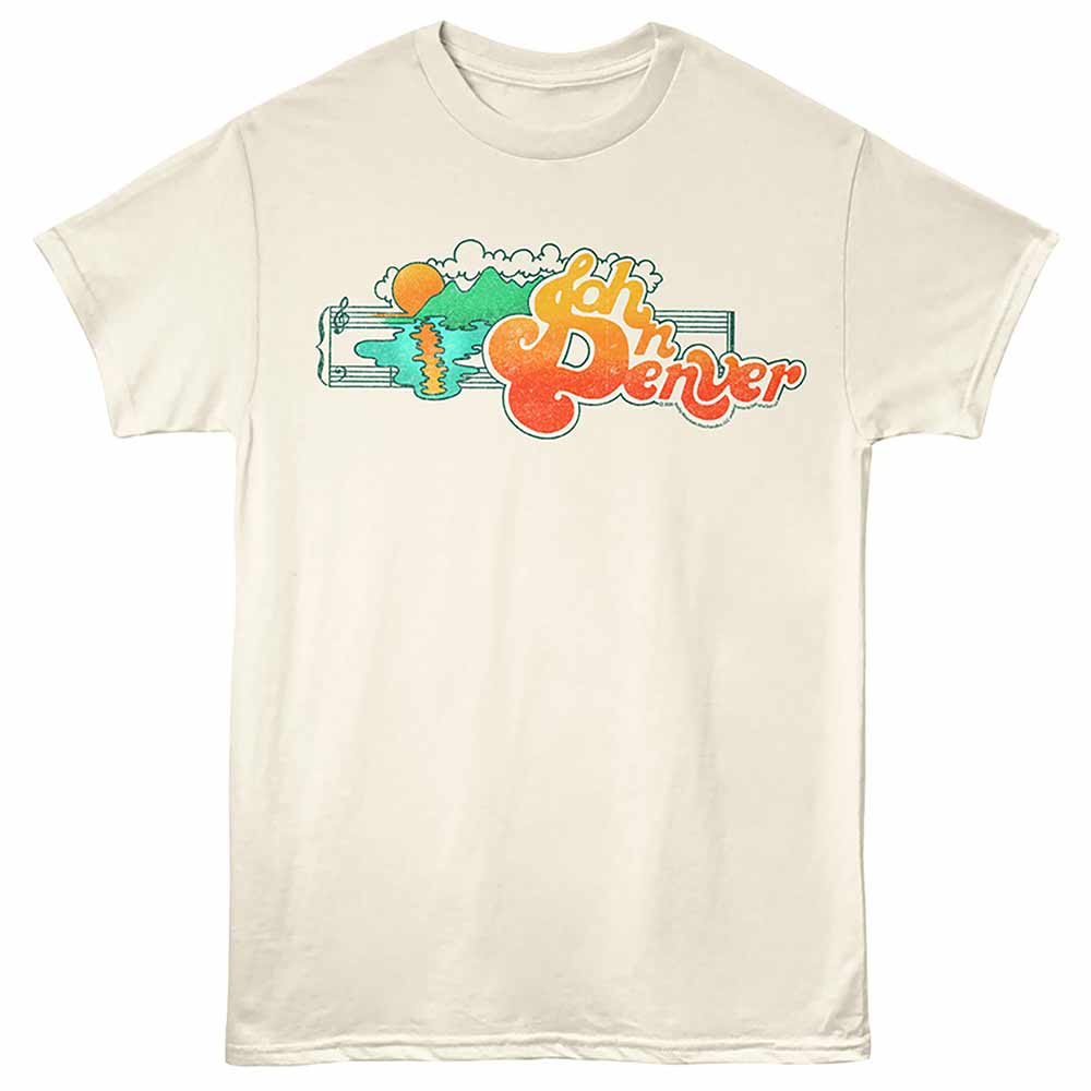 Natural John Denver t-shirt featuring a Sunset Melody design