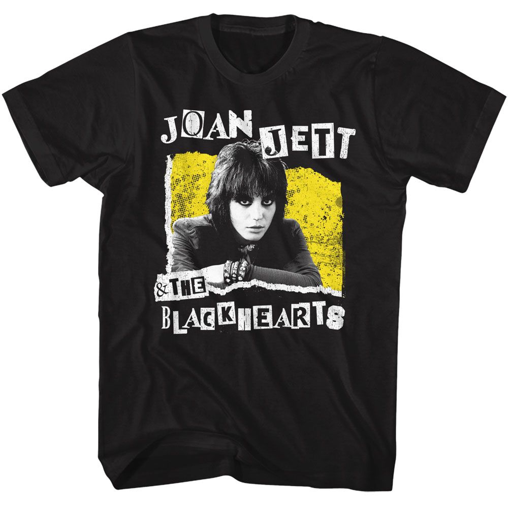 Black Joan Jett and the Blackhearts t-shirt featuring Joan Jett and the Blackhearts Cutout Style design