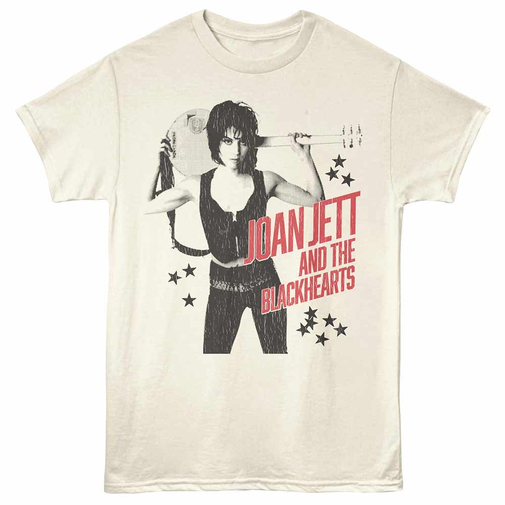Natural Joan Jett and the Blackhearts t-shirt featuring a Guitar Pose design