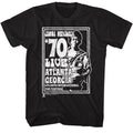 Black Jimi Hendrix t-shirt featuring Jimi Hendrix Atlanta 1970 Pop Festival design