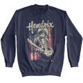 Navy Jimi Hendrix sweatshirt featuring Jimi Hendrix American Flag design