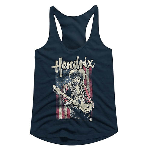 Jimi Hendrix Ladies Racerback - Flag Hendrix
