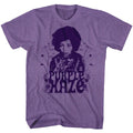 Purple heather Jimi Hendrix t-shirt featuring Jimi Hendrix Purple Haze design