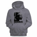 Gunmetal heather Jimi Hendrix pullover hoodie featuring a Vintage Face design