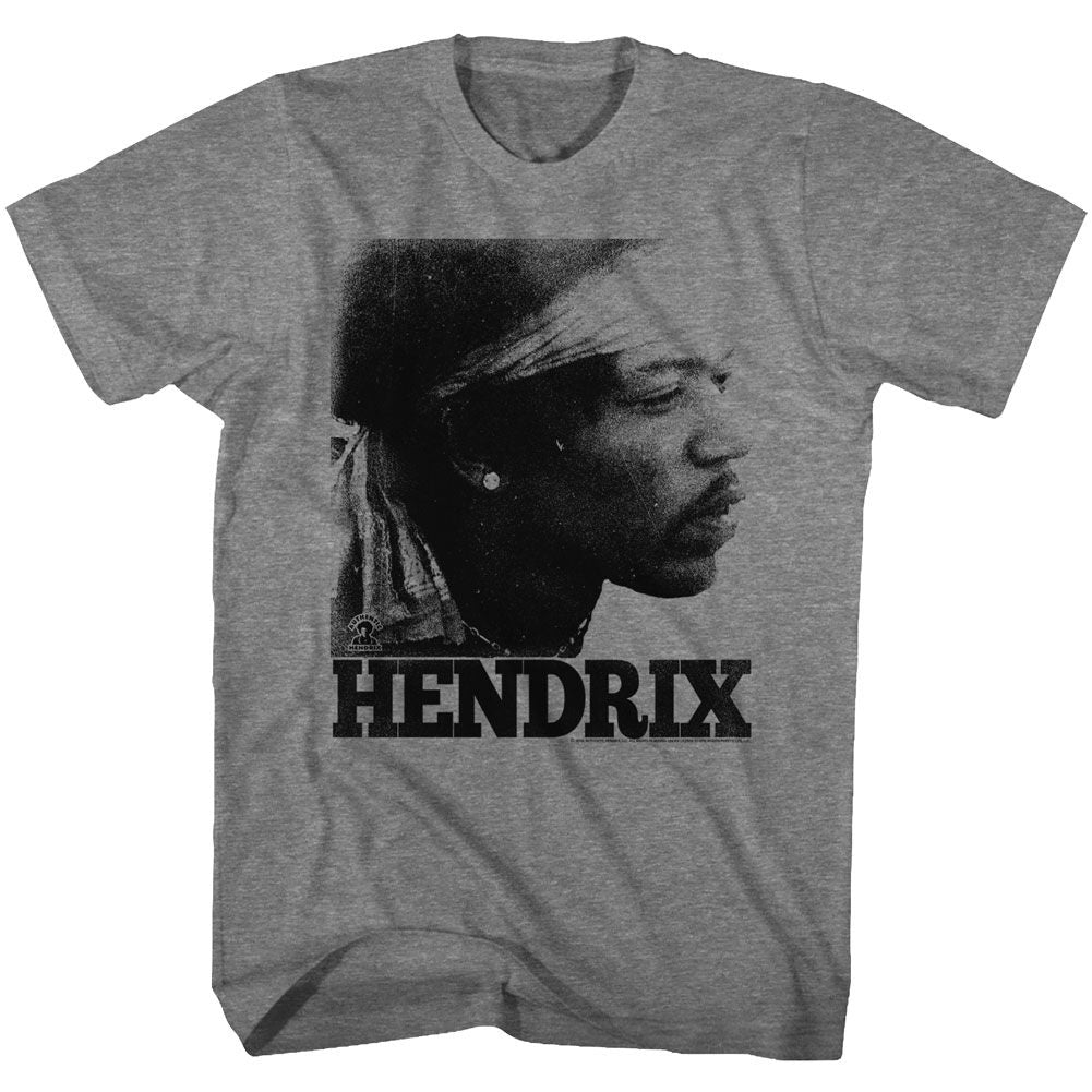 Graphite heather Jimi Hendrix t-shirt featuring Jimi Hendrix Vintage Face design