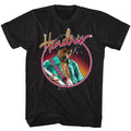 Black Jimi Hendrix t-shirt featuring Jimi Hendrix Neon design