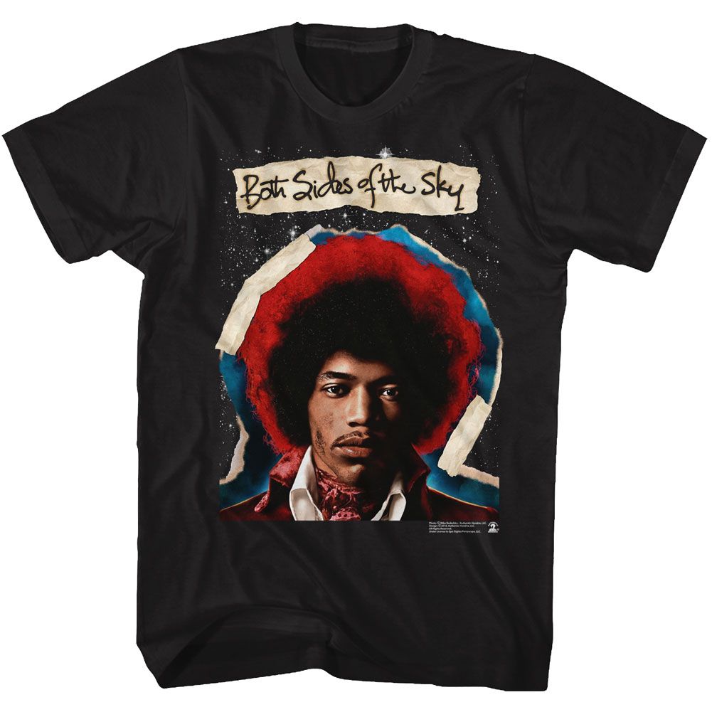 Black Jimi Hendrix t-shirt featuring Jimi Hendrix Both Sides design