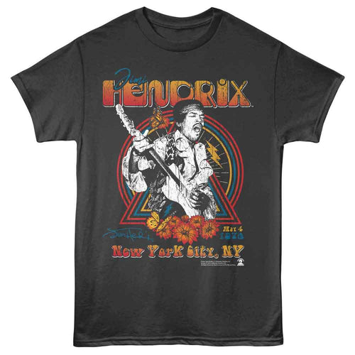 Smoke gray Jimi Hendrix t-shirt featuring Jimi Hendrix New York 1970 design