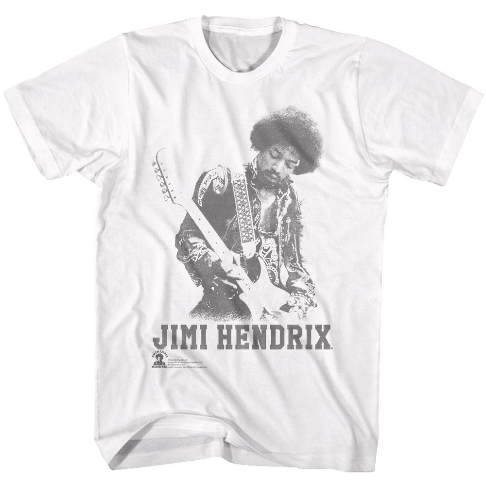 White Jimi Hendrix t-shirt featuring Jimi Hendrix Ghost design