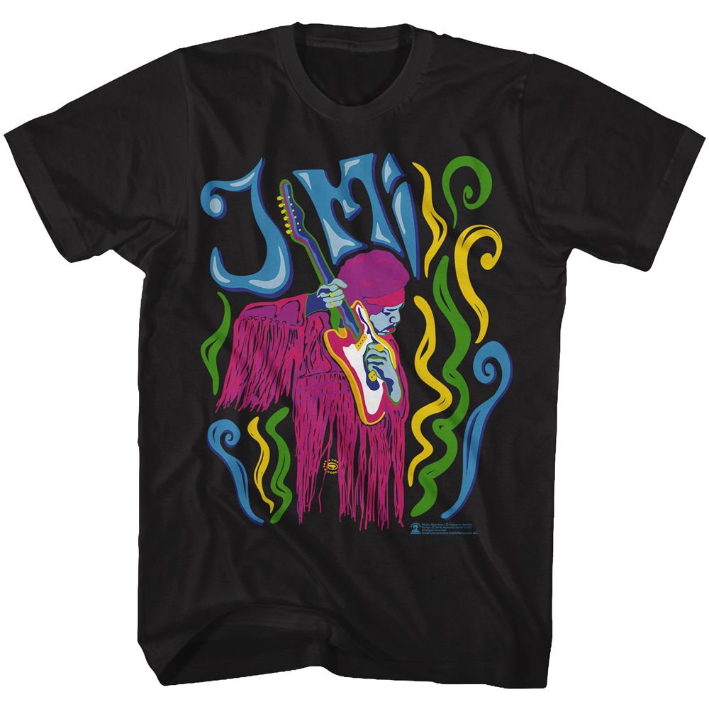 Black Jimi Hendrix t-shirt featuring Jimi Hendrix Psychedelic design