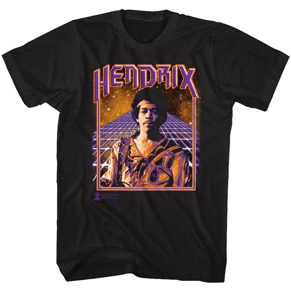 Black Jimi Hendrix t-shirt featuring Jimi Hendrix Spaceman Jimi design