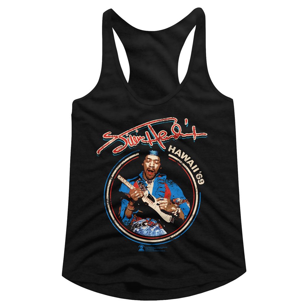 Jimi Hendrix Ladies Racerback - Hawaii 69