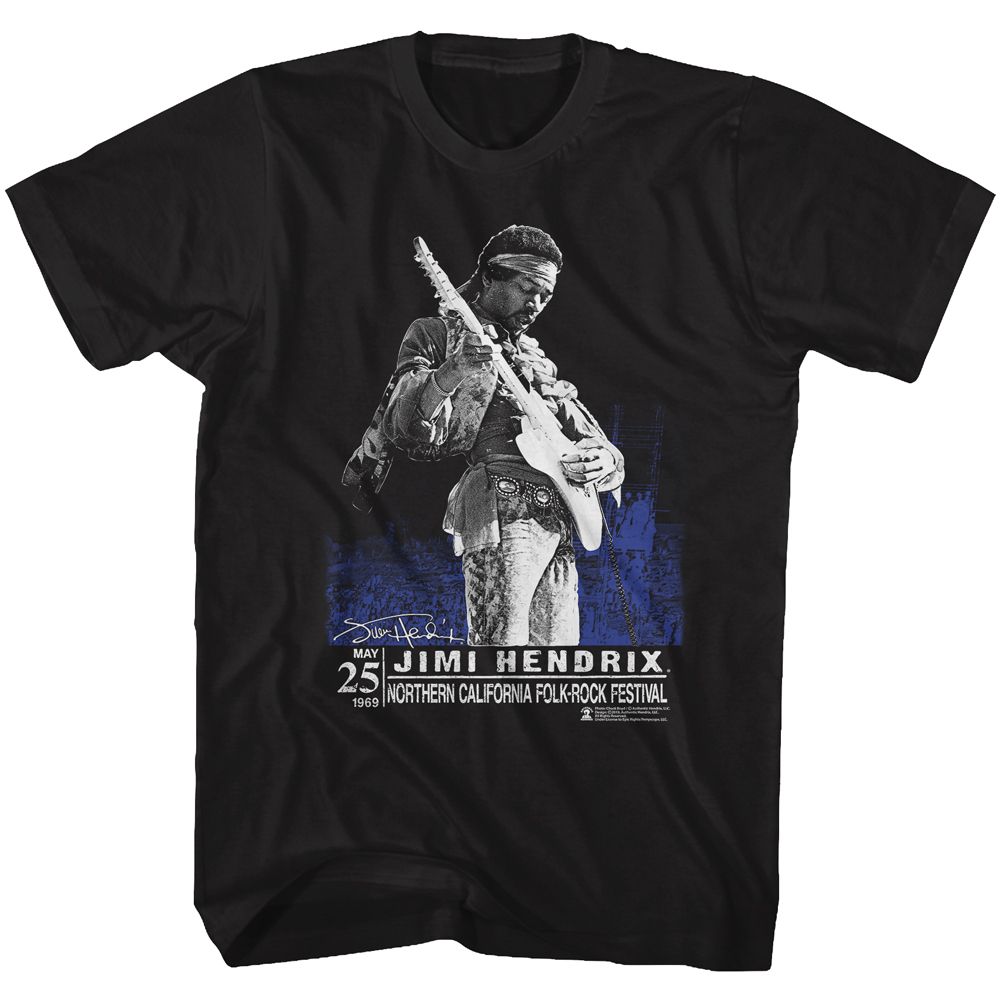 Black Jimi Hendrix t-shirt featuring Jimi Hendrix Northern California design