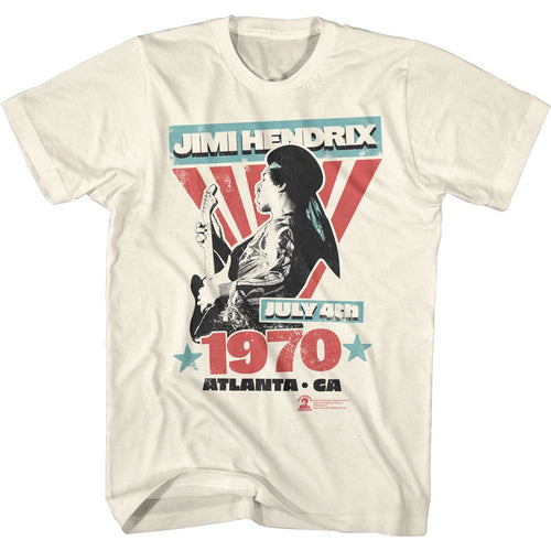 Natural Jimi Hendrix t-shirt featuring Jimi Hendrix Atlanta design