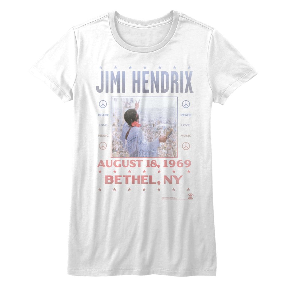 Jimi Hendrix Ladies T-Shirt - Woodstock