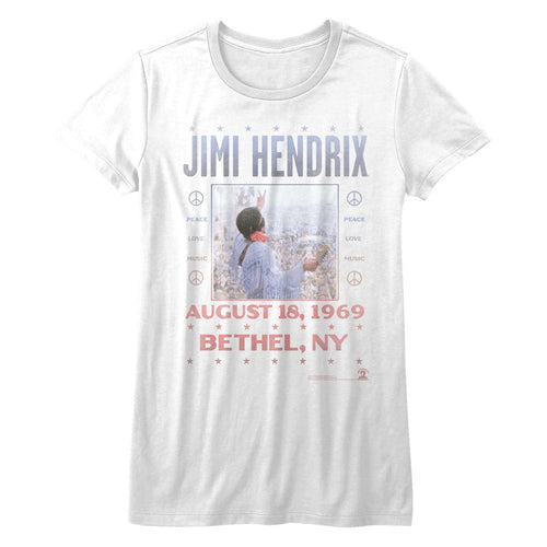 Jimi Hendrix Ladies T-Shirt - Woodstock