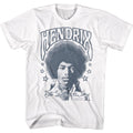 White Jimi Hendrix t-shirt featuring Jimi Hendrix Both Sides Of The Sky design