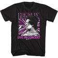 Black Jimi Hendrix t-shirt featuring Jimi Hendrix Live In Concert design