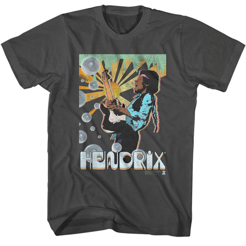 Smoke gray Jimi Hendrix t-shirt featuring Jimi Hendrix Bubbles design