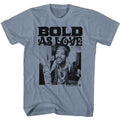 Indigo heather Jimi Hendrix t-shirt featuring Jimi Hendrix Bold design