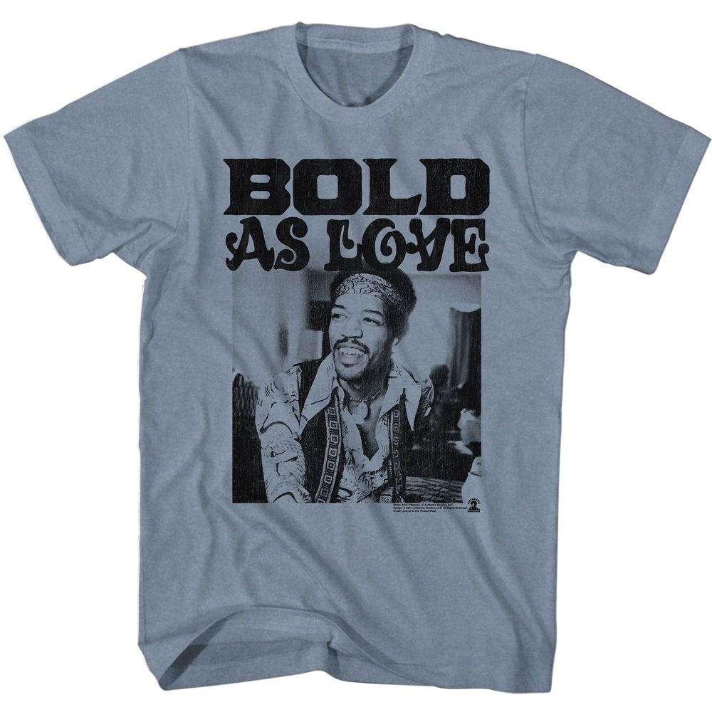 Indigo heather Jimi Hendrix t-shirt featuring Jimi Hendrix Bold design
