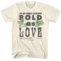 Natural Jimi Hendrix t-shirt featuring Jimi Hendrix Bold As Love 1967 design