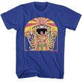 Royal blue Jimi Hendrix t-shirt featuring Jimi Hendrix Axis Cover design