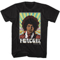 Black Jimi Hendrix t-shirt featuring Jimi Hendrix Psychedelic Card design