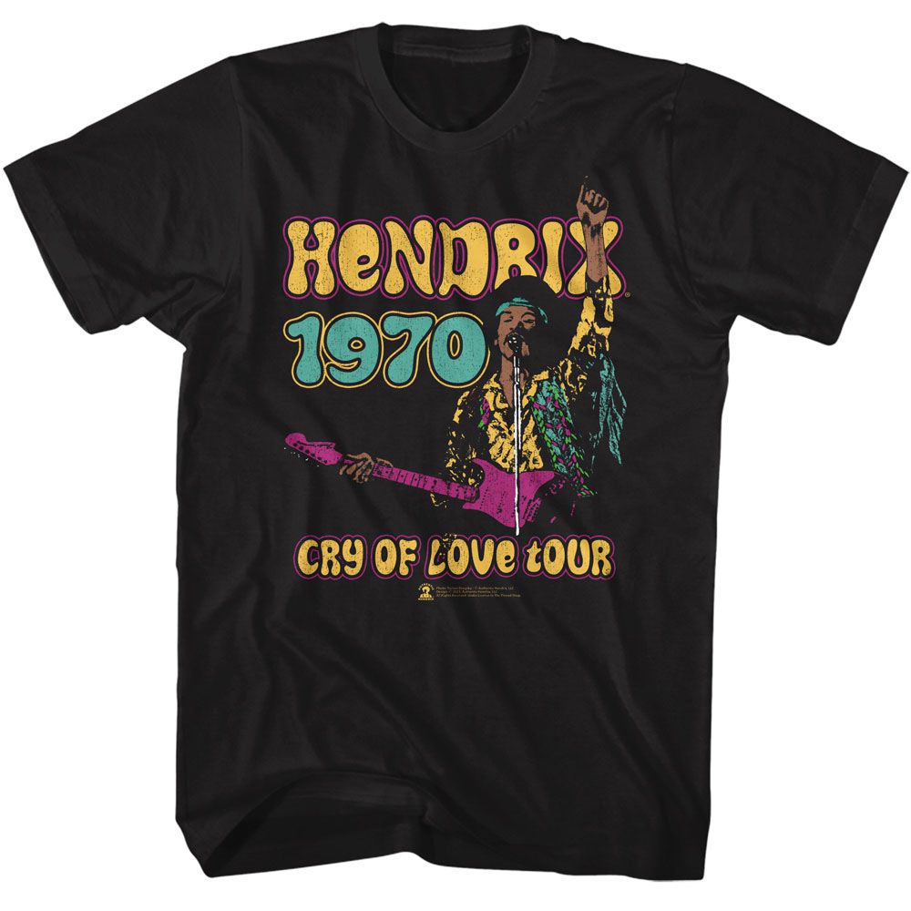 Black Jimi Hendrix t-shirt featuring Jimi Hendrix Cry Of Love Tour design