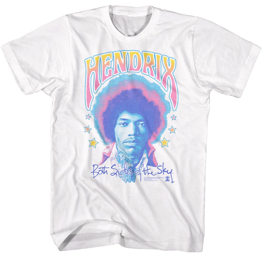 White Jimi Hendrix t-shirt featuring Jimi Hendrix Pastel Both Sides design