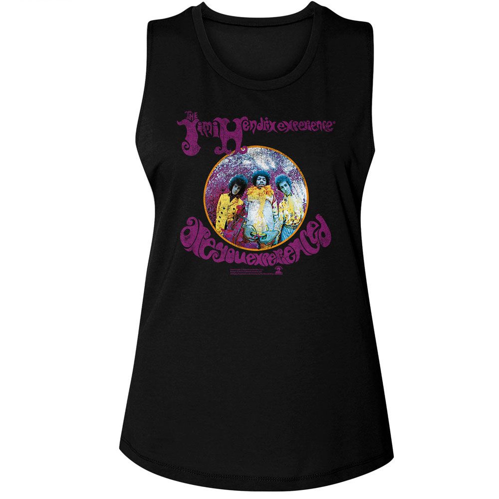 Jimi Hendrix Ladies Muscle Tank - Experienced Circle