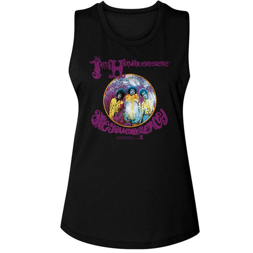 Jimi Hendrix Ladies Muscle Tank - Experienced Circle