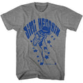 Graphite heather Jimi Hendrix t-shirt featuring Jimi Hendrix Name And Stars design