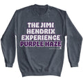 Dark heather Jimi Hendrix sweatshirt featuring Jimi Hendrix Purple Haze design