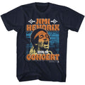 Navy Jimi Hendrix t-shirt featuring Jimi Hendrix In Concert Poster design