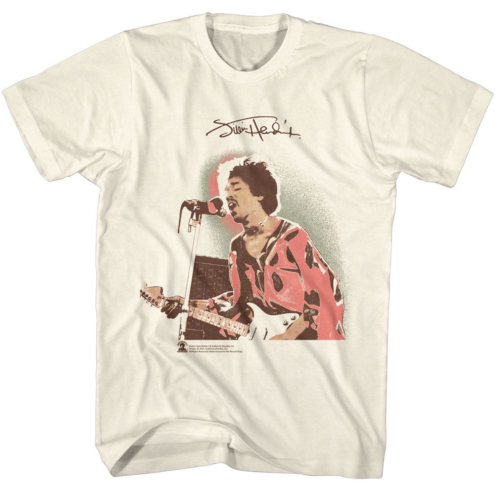 Natural Jimi Hendrix t-shirt featuring Jimi Hendrix Spot Light design