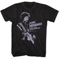 Black Jimi Hendrix t-shirt featuring Jimi Hendrix Guitar Shadow design