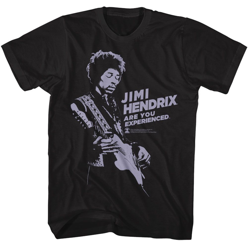 Black Jimi Hendrix t-shirt featuring Jimi Hendrix Guitar Shadow design