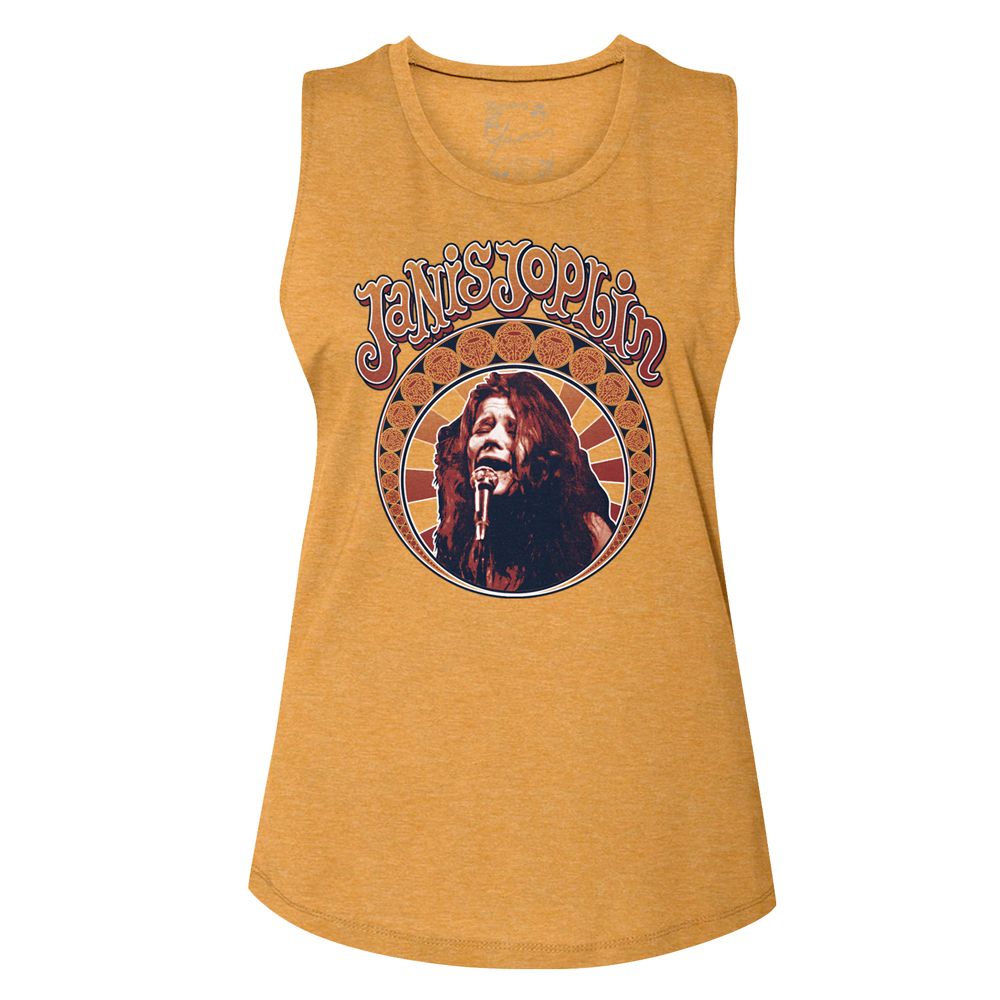 Janis Joplin Ladies Muscle Tank - Nouveau Circle