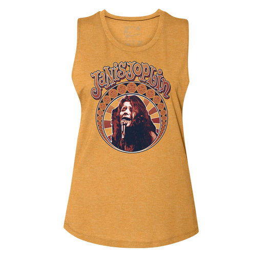 Janis Joplin Ladies Muscle Tank - Nouveau Circle