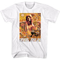 White Janis Joplin t-shirt featuring Janis Joplin Drawn Over Pic design