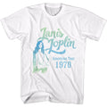 White Janis Joplin t-shirt featuring Janis Joplin Gradient design