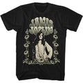 Black Janis Joplin t-shirt featuring Janis Joplin Art Nouveau Sunflowers design